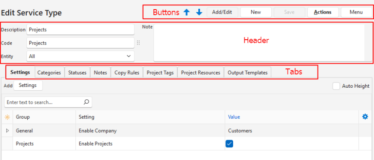 Service Type Exec Service Types Edit View Interface - Business Operating Software