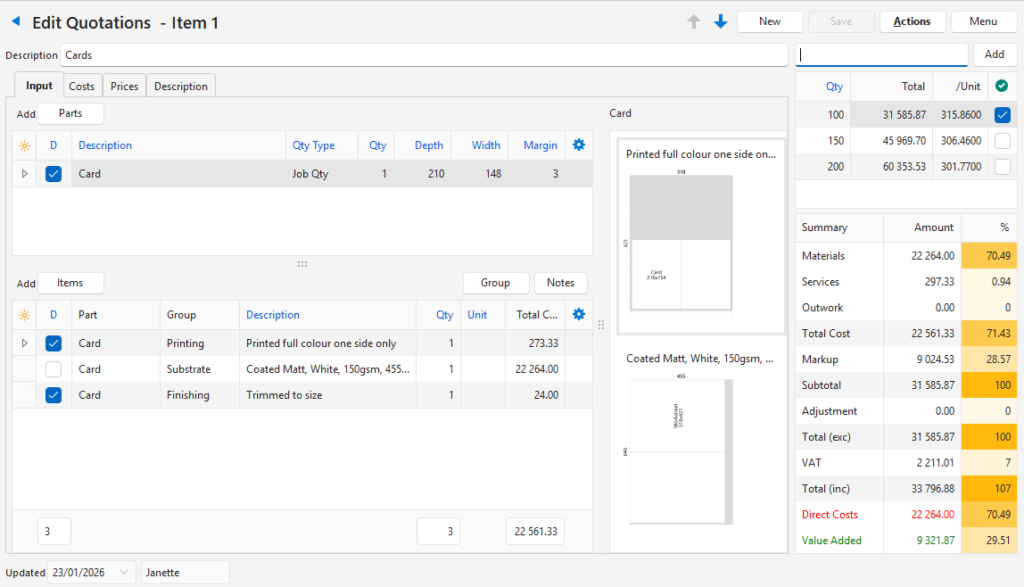Example of an Estimate